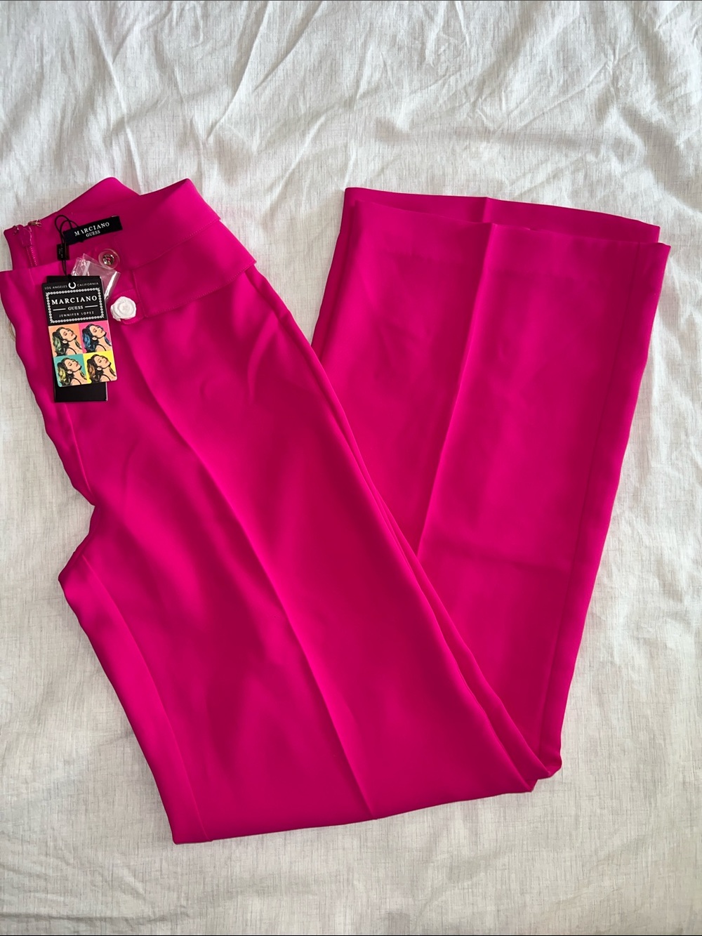 Guess by Marciano Wide Leg Pants NWT Pink Pleated Size XS - Picture 10 of 10